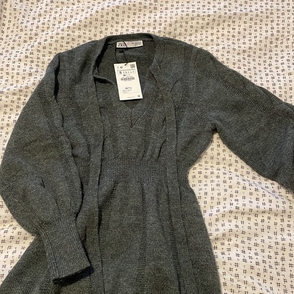ZARA CABLE-KNIT DRESS - Picture 8 of 8
